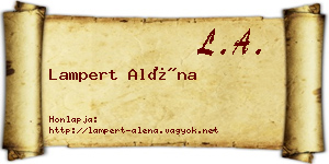 Lampert Aléna névjegykártya